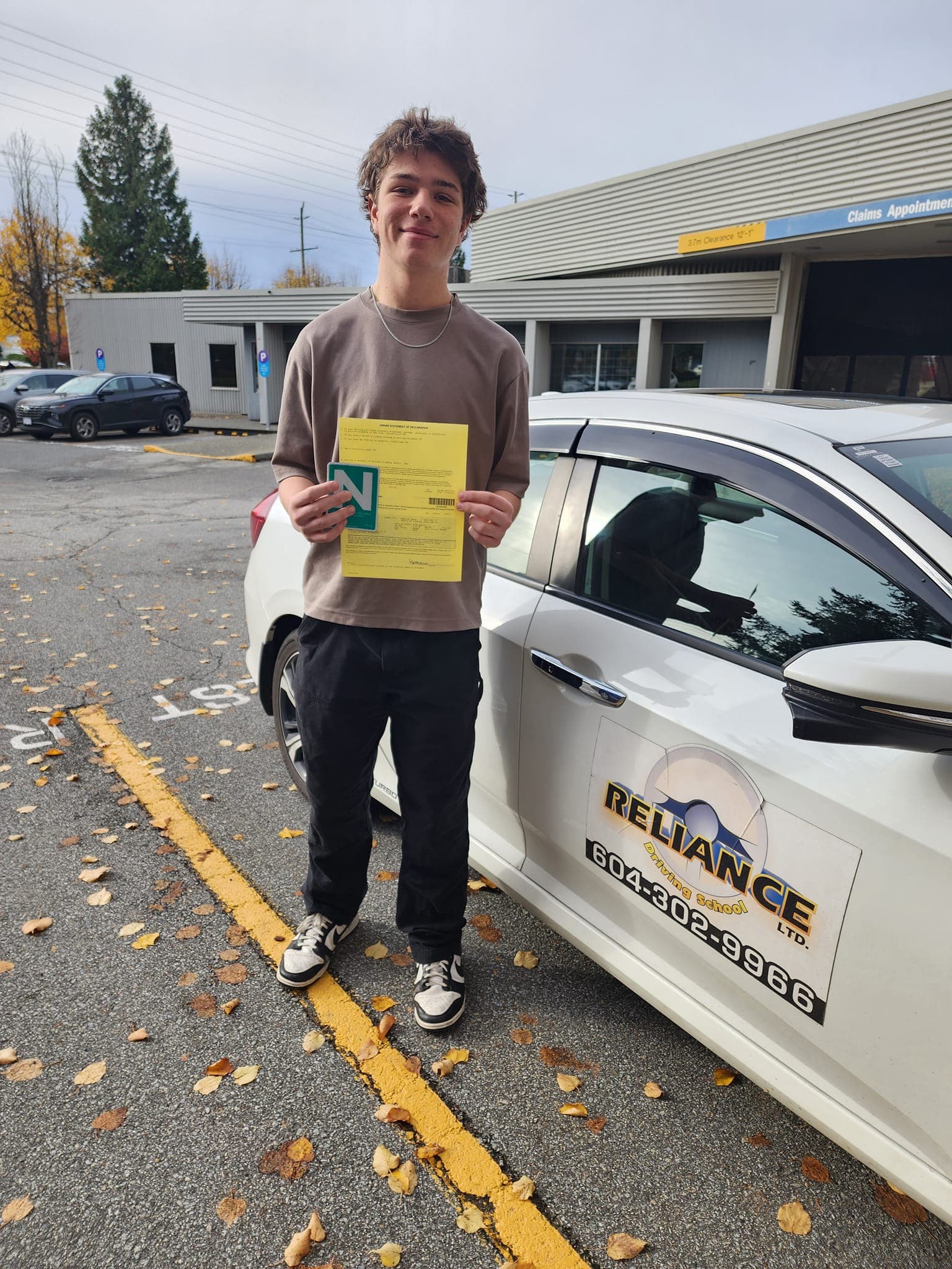 New driver after a successful Class 5 driving lesson in Mission BC